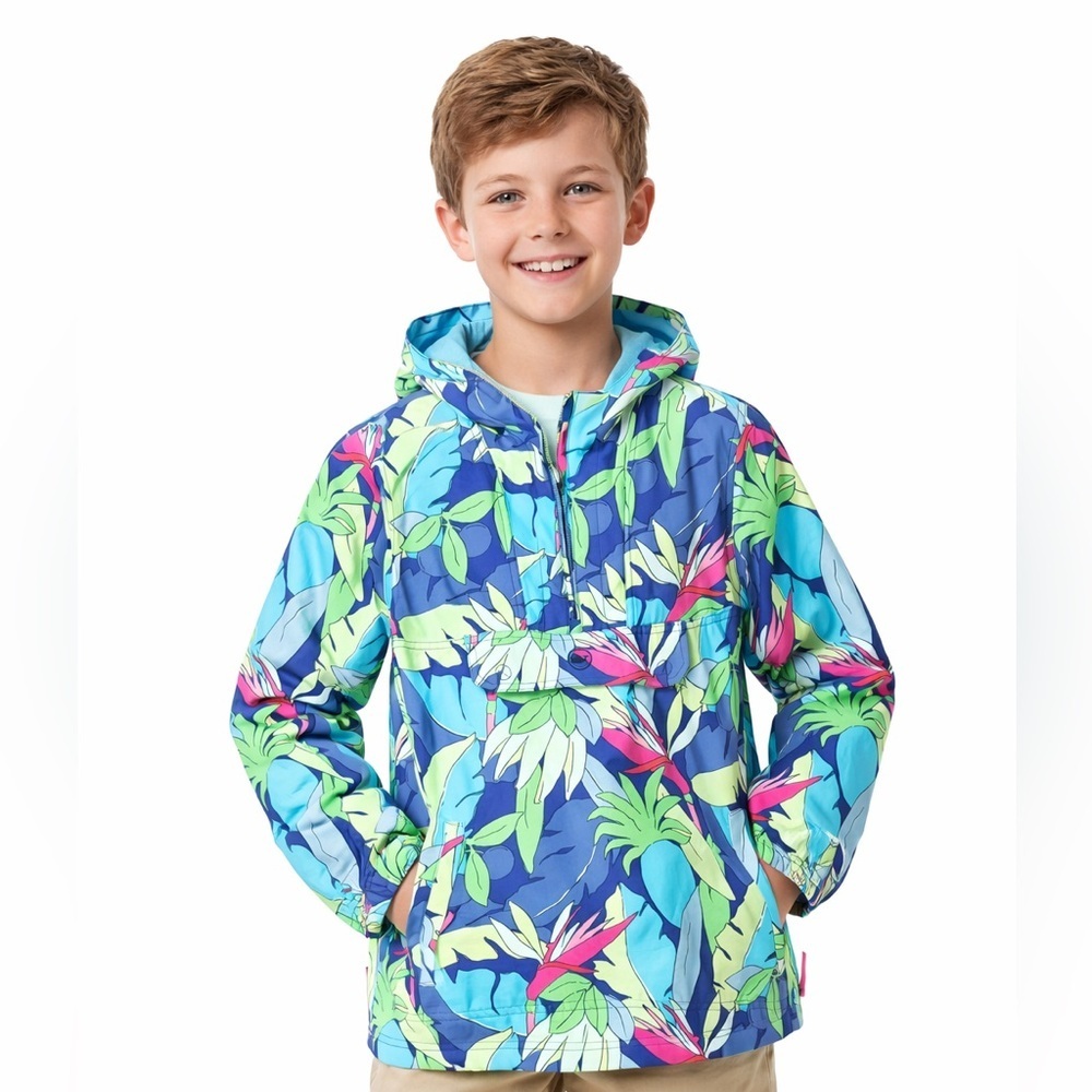 Vineyard Vines 1/4 quarter zip La Palmerie Island Anorak Rain Jacket large 16